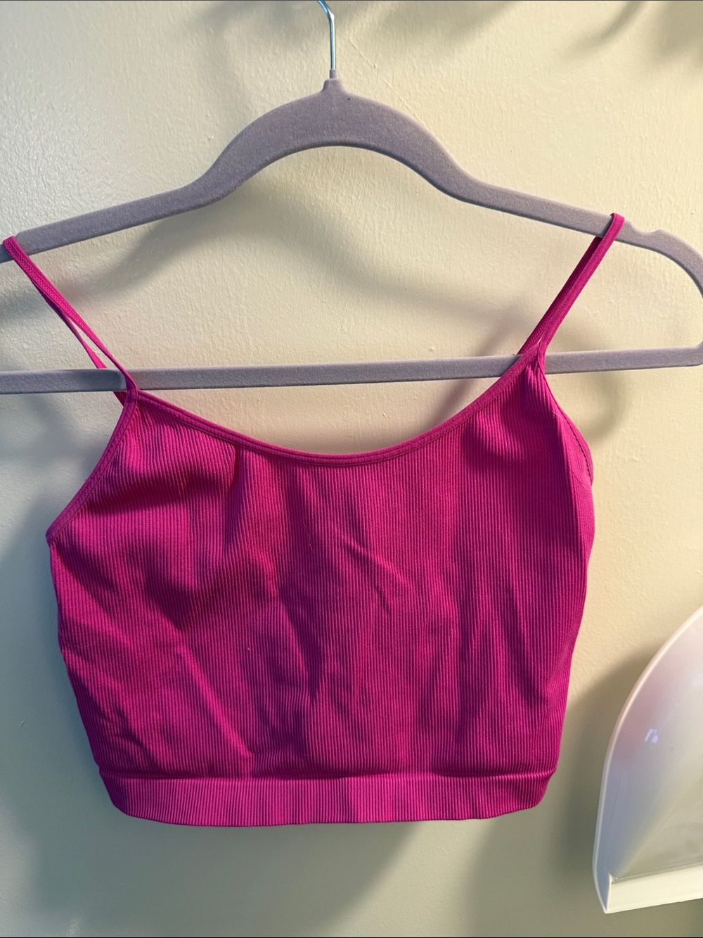 wild fable Fuchsia Ribbed Crop Cami